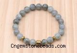 CGB8879 8mm, 10mm labradorite, drum & rondelle hematite beaded bracelets