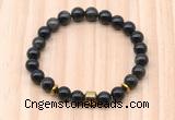 CGB8881 8mm, 10mm golden obsidian, drum & rondelle hematite beaded bracelets