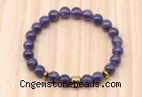 CGB8884 8mm, 10mm amethyst, drum & rondelle hematite beaded bracelets