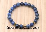 CGB8885 8mm, 10mm sodalite, drum & rondelle hematite beaded bracelets