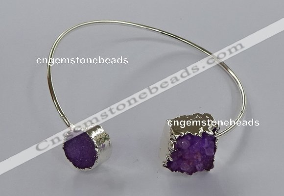 CGB889 12mm - 14*15mm freeform druzy agate gemstone bangles