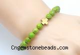 CGB8903 8mm, 10mm green sea sediment jasper & cross hematite power beads bracelets