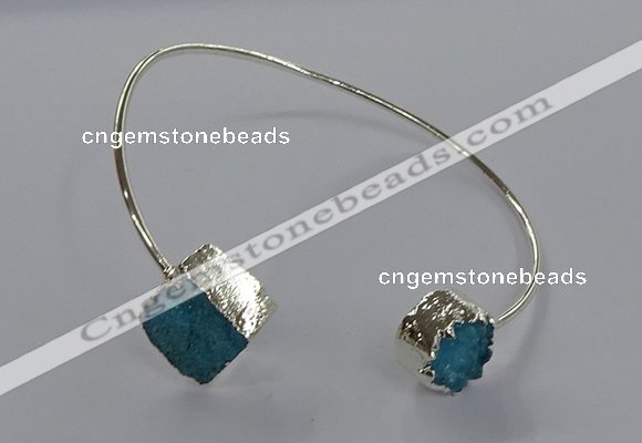 CGB891 12mm - 14*15mm freeform druzy agate gemstone bangles