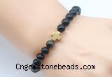 CGB8911 8mm, 10mm golden obsidian & cross hematite power beads bracelets