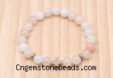 CGB8924 8mm, 10mm pink aventurine, cross & rondelle hematite beaded bracelets