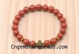 CGB8927 8mm, 10mm red jasper, cross & rondelle hematite beaded bracelets