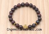 CGB8928 8mm, 10mm brecciated jasper, cross & rondelle hematite beaded bracelets