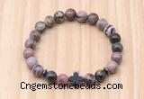 CGB8936 8mm, 10mm rhodonite, cross & rondelle hematite beaded bracelets