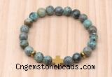CGB8937 8mm, 10mm African turquoise, cross & rondelle hematite beaded bracelets