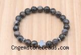 CGB8938 8mm, 10mm grey opal, cross & rondelle hematite beaded bracelets