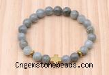 CGB8939 8mm, 10mm labradorite, cross & rondelle hematite beaded bracelets