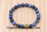 CGB8945 8mm, 10mm sodalite, cross & rondelle hematite beaded bracelets