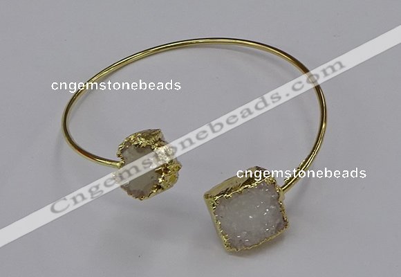 CGB895 12mm - 14*15mm freeform druzy agate gemstone bangles