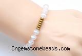 CGB8950 8mm, 10mm tibetan agate & rondelle hematite beaded bracelets