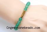 CGB8952 8mm, 10mm green agate & rondelle hematite beaded bracelets