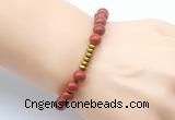 CGB8957 8mm, 10mm red jasper & rondelle hematite beaded bracelets