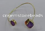 CGB896 12mm - 14*15mm freeform druzy agate gemstone bangles