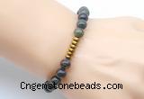 CGB8961 8mm, 10mm dragon blood jasper & rondelle hematite beaded bracelets