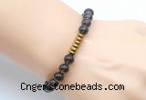 CGB8973 8mm, 10mm smoky quartz & rondelle hematite beaded bracelets