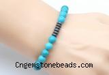 CGB8976 8mm, 10mm turquoise & rondelle hematite beaded bracelets