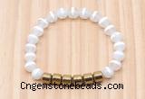 CGB8980 8mm, 10mm tibetan agate & drum hematite beaded bracelets