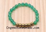 CGB8982 8mm, 10mm green agate & drum hematite beaded bracelets