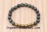 CGB8991 8mm, 10mm dragon blood jasper & drum hematite beaded bracelets