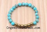 CGB8992 8mm, 10mm blue sea sediment jasper & drum hematite beaded bracelets