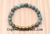 CGB8997 8mm, 10mm African turquoise & drum hematite beaded bracelets