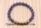 CGB9004 8mm, 10mm amethyst & drum hematite beaded bracelets