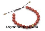 CGB9027 8mm, 10mm red jasper & drum hematite adjustable bracelets