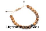 CGB9030 8mm, 10mm picture jasper & drum hematite adjustable bracelets