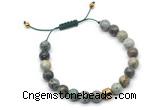 CGB9037 8mm, 10mm African turquoise & drum hematite adjustable bracelets