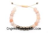 CGB9064 8mm, 10mm pink aventurine & drum hematite adjustable bracelets