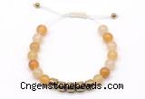 CGB9065 8mm, 10mm yellow aventurine & drum hematite adjustable bracelets