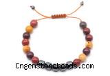 CGB9075 8mm, 10mm mookaite & drum hematite adjustable bracelets