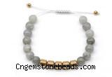 CGB9079 8mm, 10mm labradorite & drum hematite adjustable bracelets