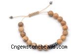 CGB9110 8mm, 10mm picture jasper & rondelle hematite adjustable bracelets