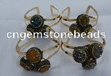 CGB915 20mm - 22mm coin druzy agate gemstone bangles wholesale