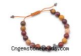 CGB9155 8mm, 10mm mookaite & cross hematite adjustable bracelets