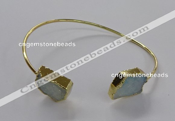CGB918 13*18mm - 15*20mm freeform druzy agate gemstone bangles