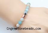 CGB9238 8mm, 10mm amazonite & drum hematite power beads bracelets