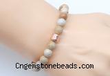 CGB9239 8mm, 10mm fossil coral & drum hematite power beads bracelets