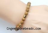 CGB9246 8mm, 10mm wooden jasper & drum hematite power beads bracelets