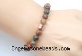 CGB9248 8mm, 10mm picasso jasper & drum hematite power beads bracelets