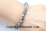 CGB9253 8mm, 10mm grey picture jasper & drum hematite power beads bracelets