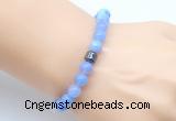 CGB9256 8mm, 10mm blue banded agate & drum hematite power beads bracelets