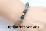 CGB9265 8mm, 10mm Indian agate & drum hematite power beads bracelets