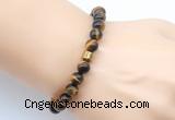 CGB9276 8mm, 10mm yellow tiger eye & drum hematite power beads bracelets