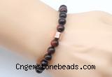 CGB9277 8mm, 10mm red tiger eye & drum hematite power beads bracelets